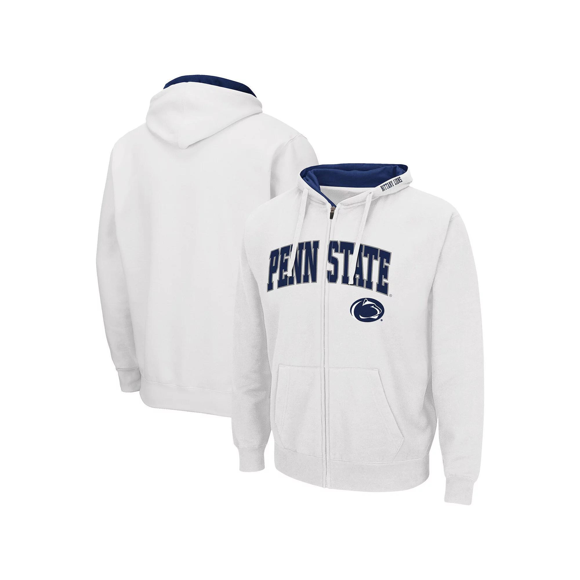 Men's Colosseum White Penn State Nittany Lions Arch & Logo 3.0 Full-Zip Hoodie, Size: Medium Product Image