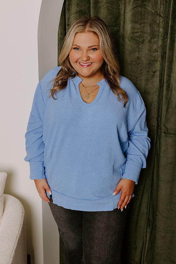 Boardwalk Babe Shift Top in Sky Blue Curves Product Image