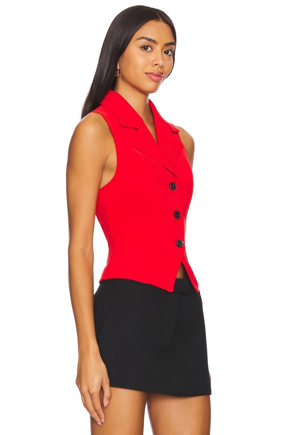 Lovers and Friends Elena Vest Top in Red Product Image