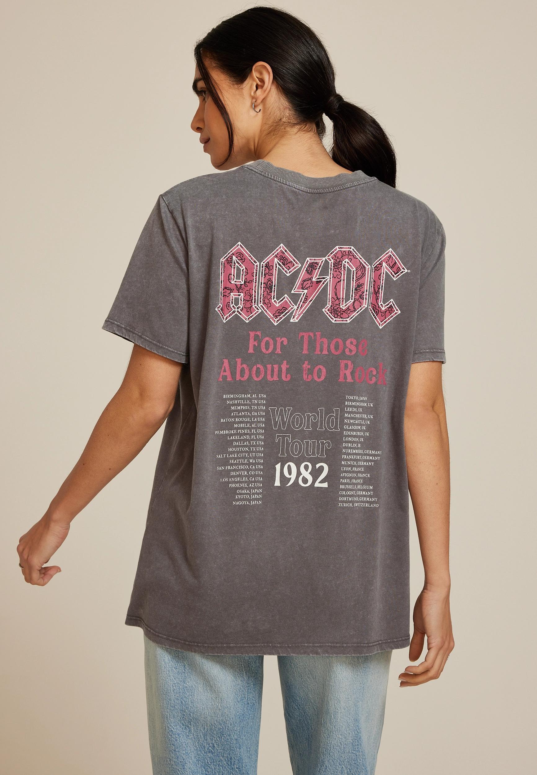 Maurices Womens Large Size Acdc Oversized Fit Graphic Tee Product Image