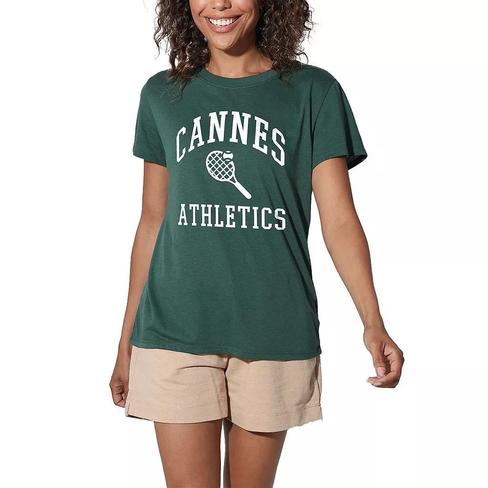 Women's Suburban Riot Cannes Athletics Loose Graphic Tee, Girl's, Size: Medium, Green Green Product Image