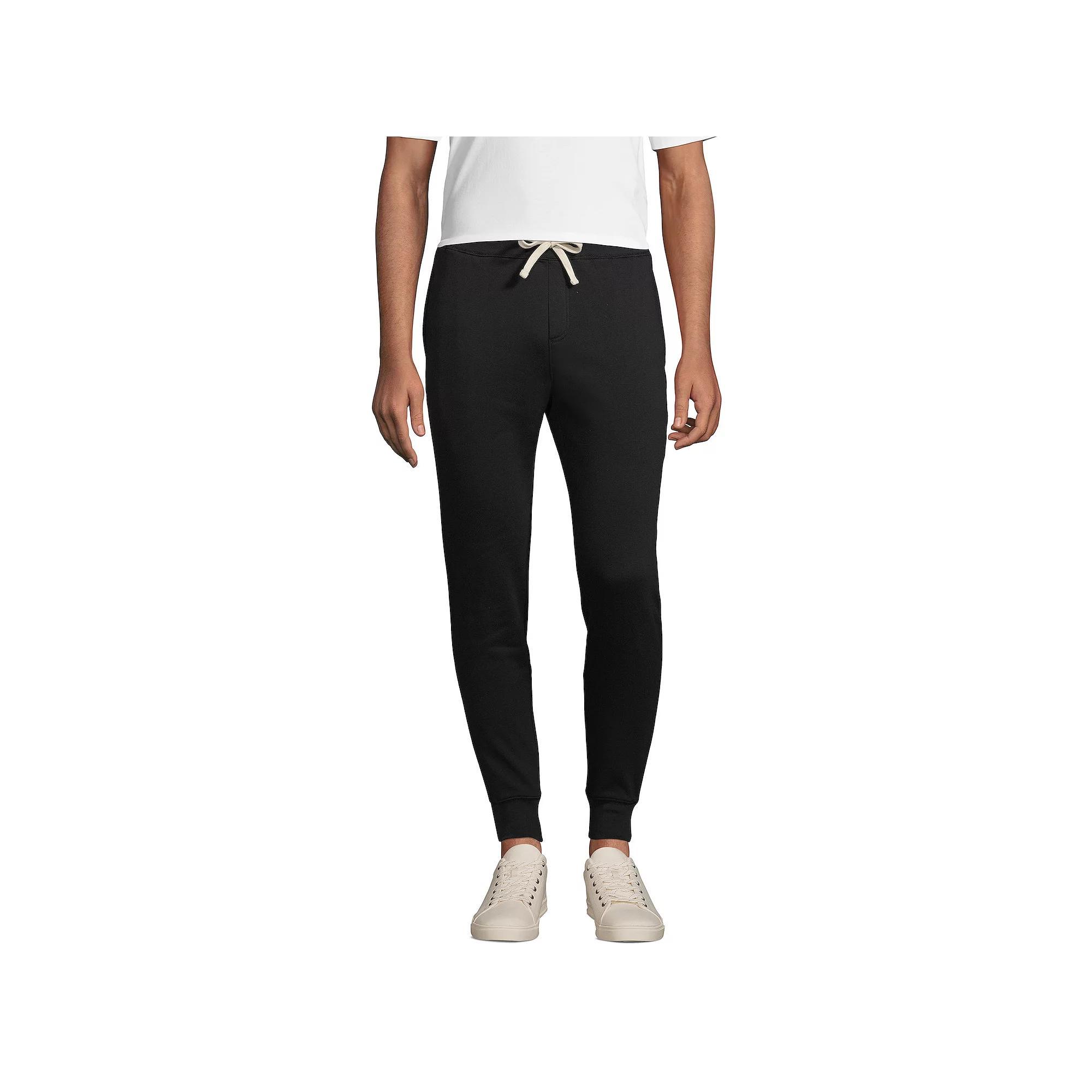 Adult Lands' End School Uniform Jogger Sweatpants, Men's, Size: Large, Black Product Image