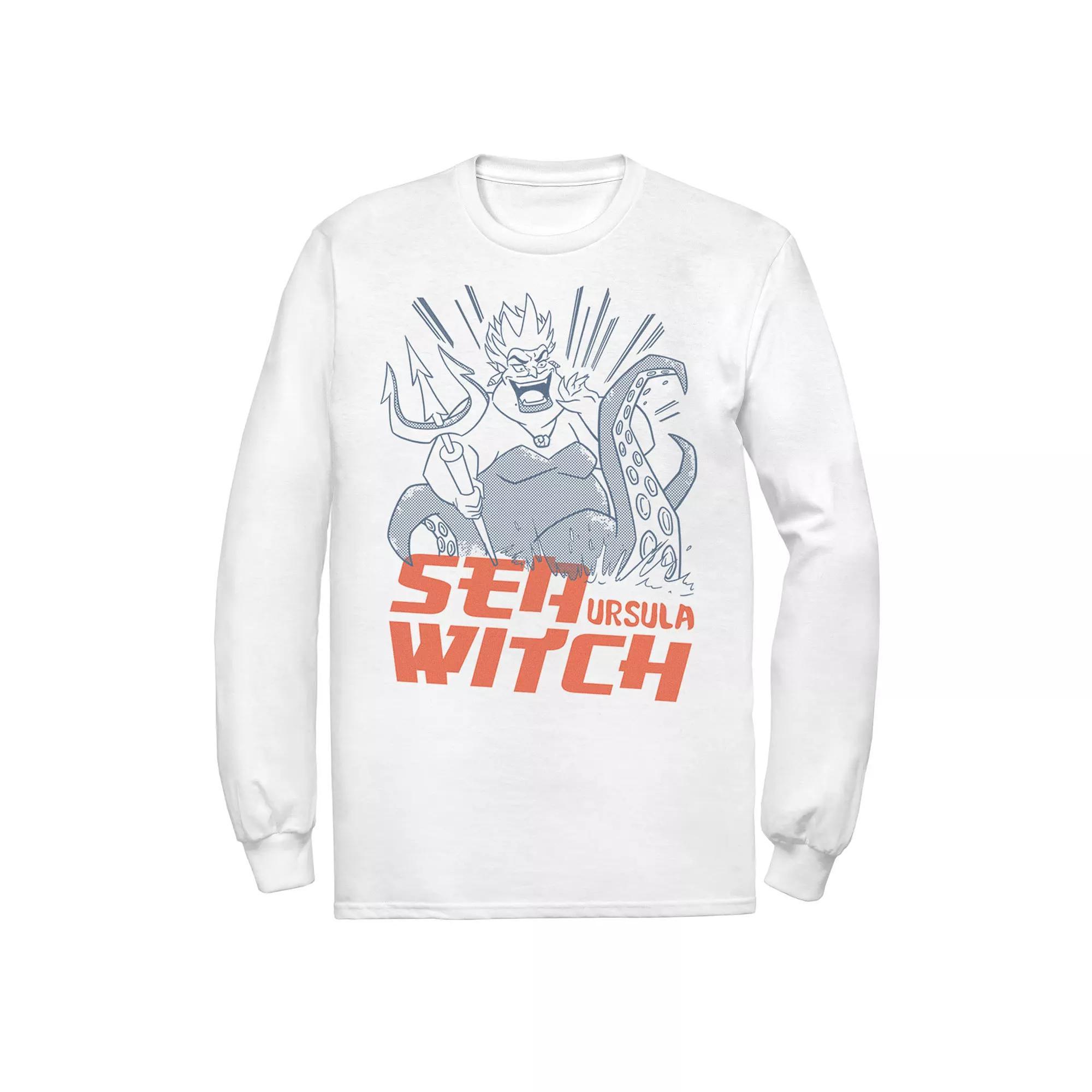 Men's Disney The Little Mermaid Ursula Sea Witch Portrait Long Sleeve Tee, Size: XL, White Product Image