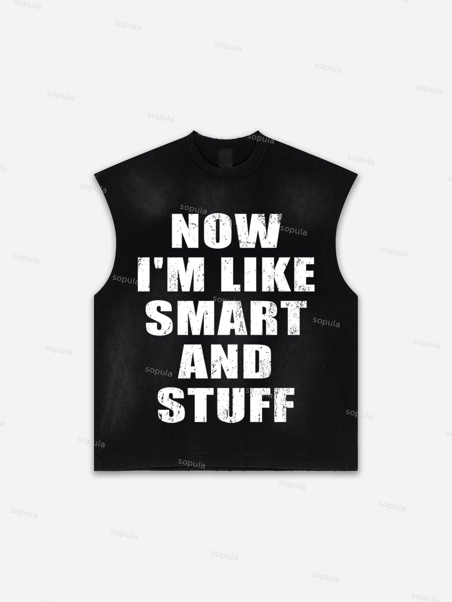 Flame Skull Graffiti Print Distressed Tank Top Product Image
