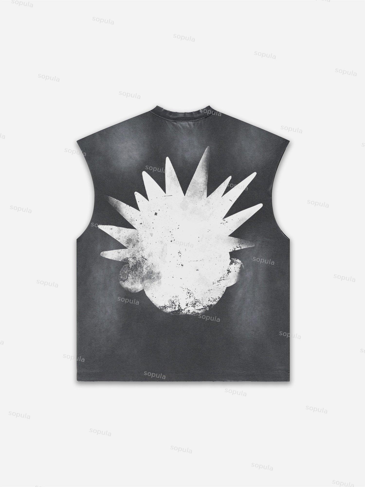 Future World Brainstorming Graphic Print Distressed Tank Top Product Image