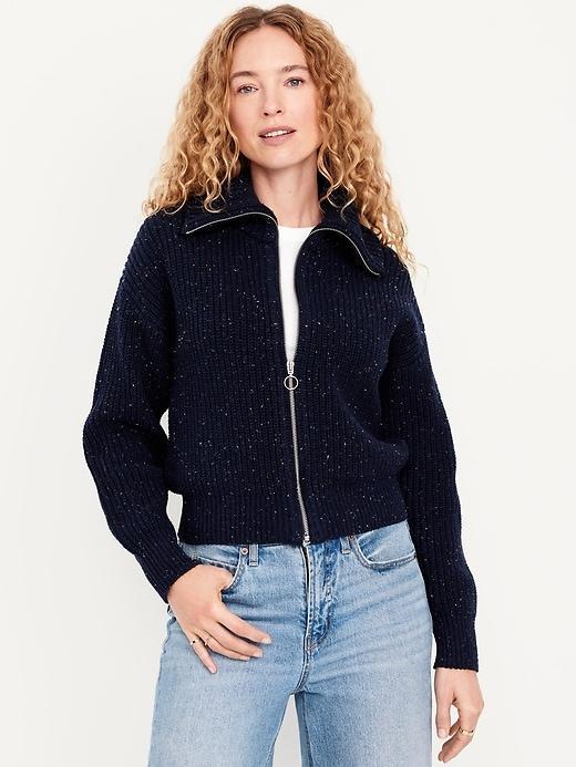 Ribbed Full-Zip Cardigan Product Image