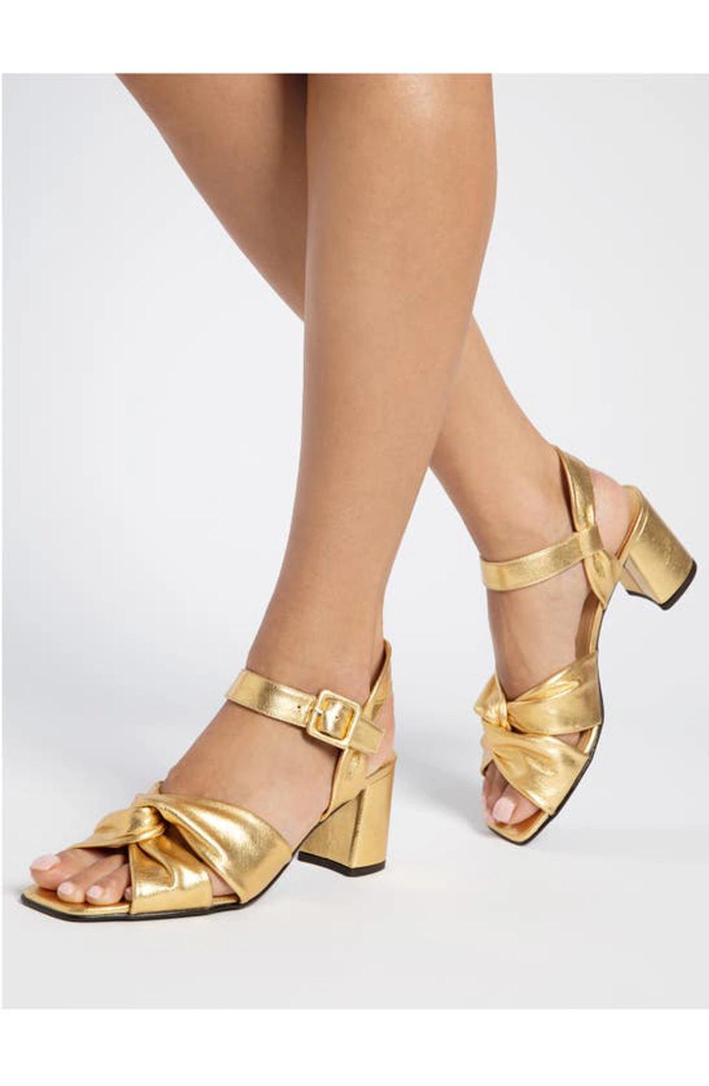 PENELOPE CHILVERS Infinity Ankle Strap Sandal In Gold Product Image