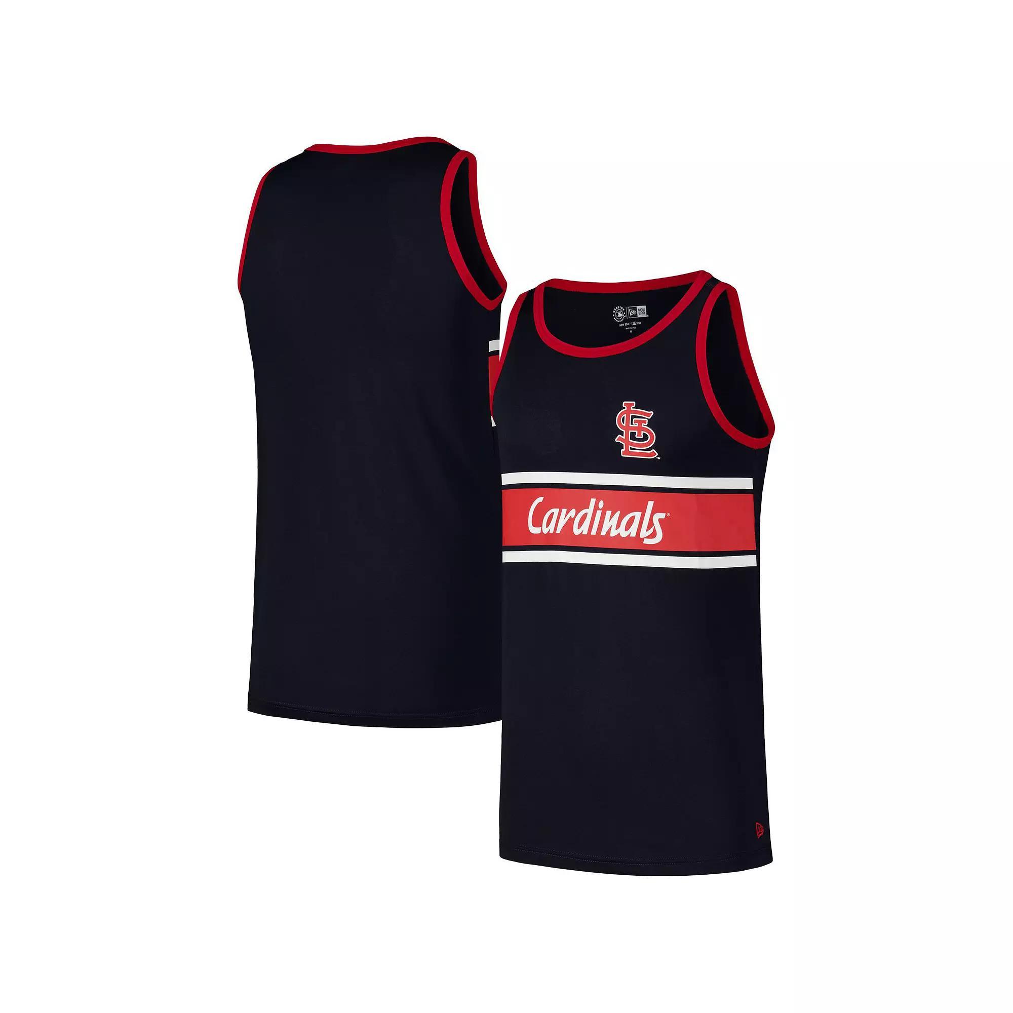 Men's New Era Navy St. Louis Cardinals Jersey Ringer Tank Top, Size: Large, Blue Product Image
