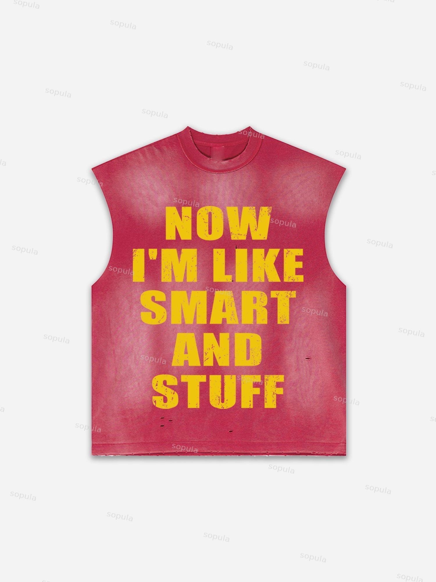 Flame Skull Graffiti Print Distressed Tank Top Product Image