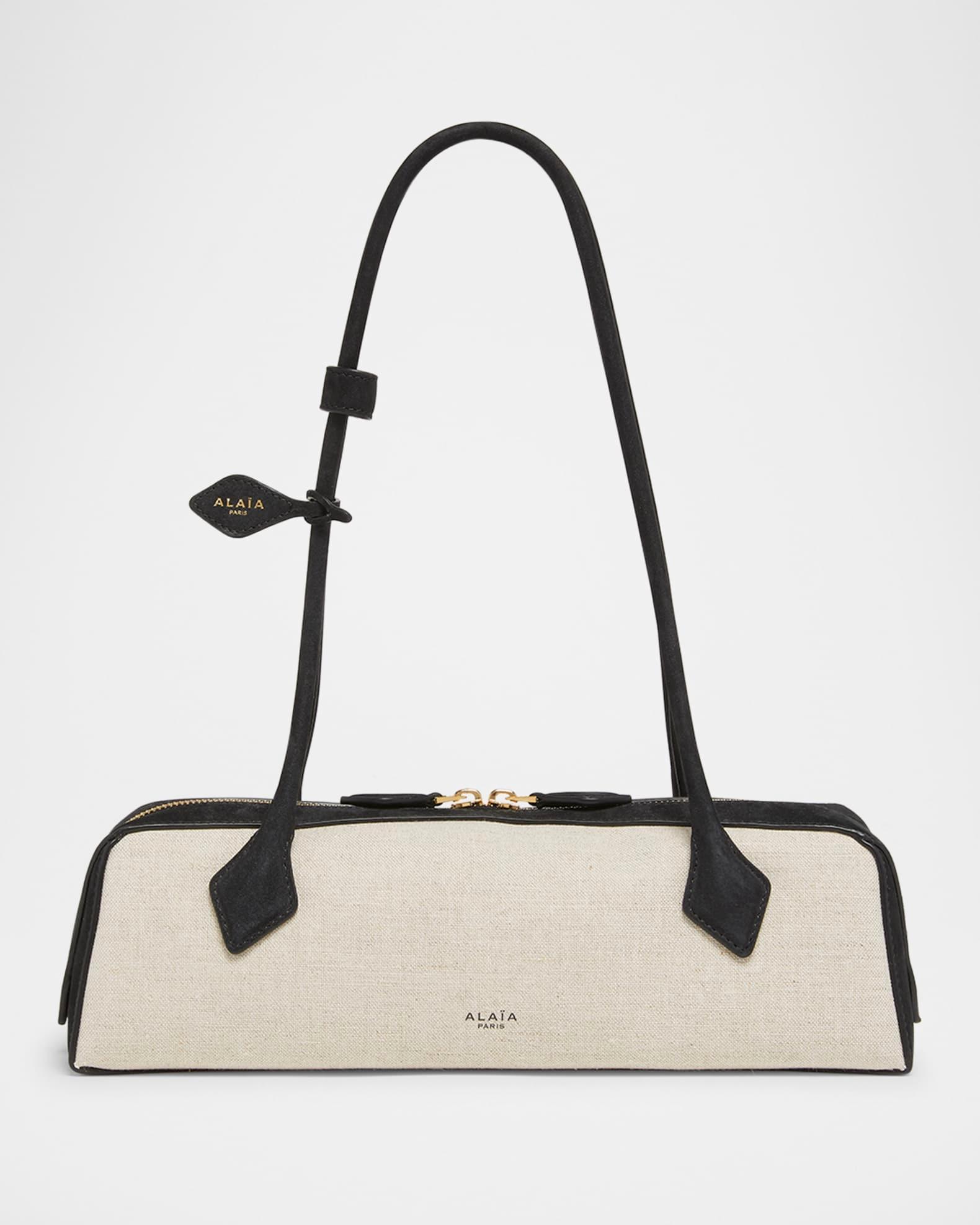 Le Teckel Medium Shoulder Bag in Canvas and Leather Product Image