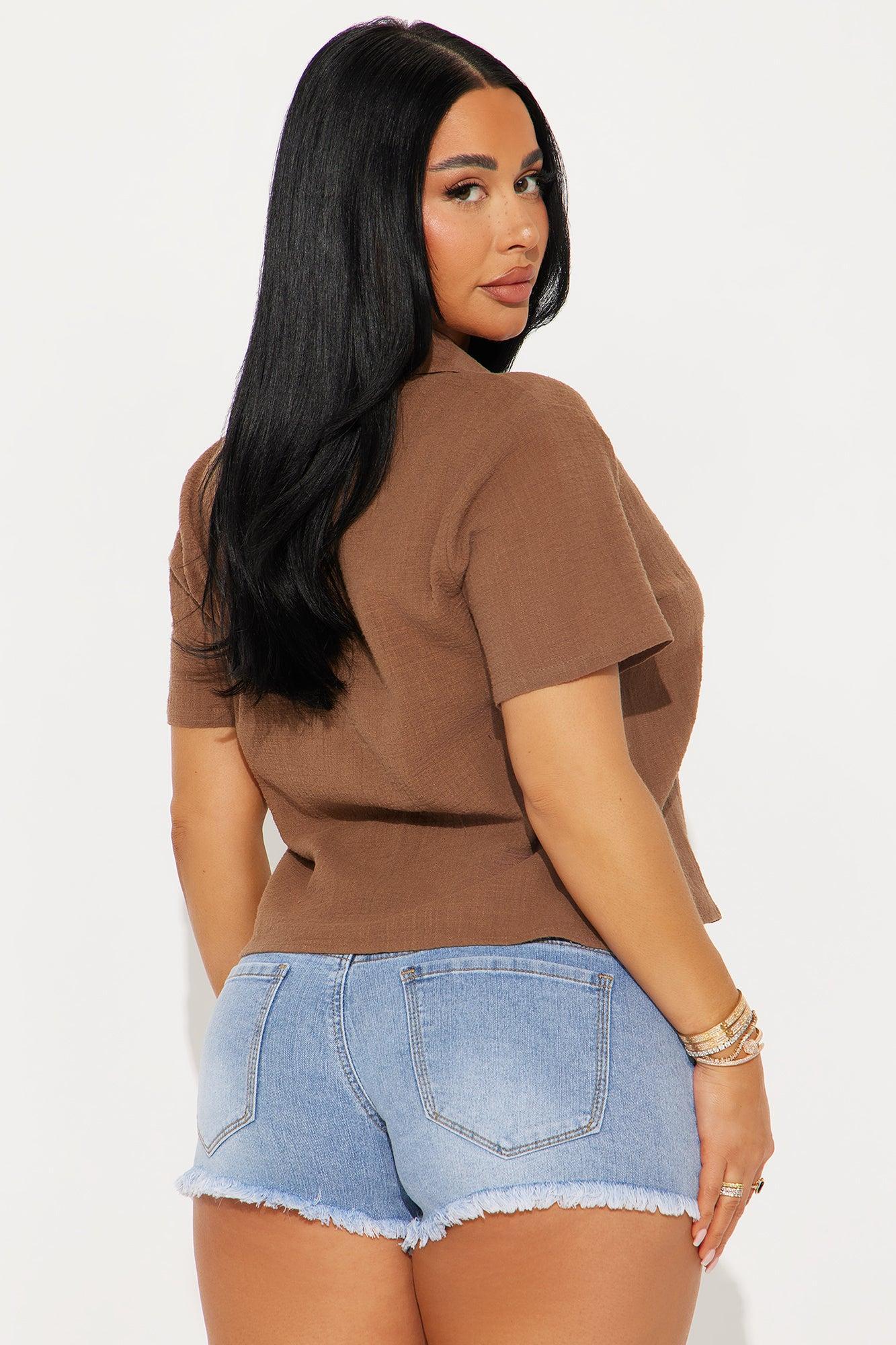 Summer Feels Gauze Shirt - Chestnut Product Image