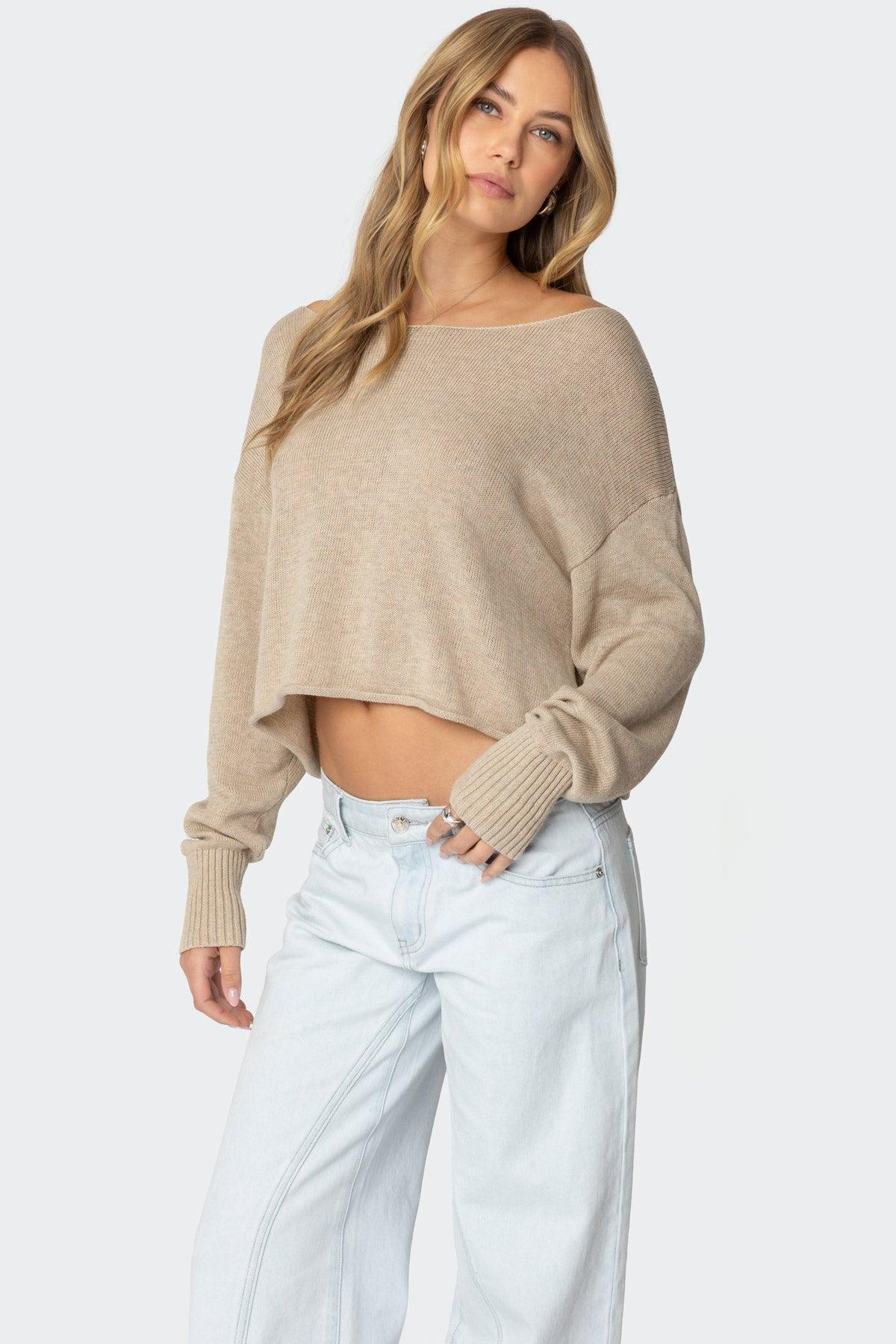 Aviv Wide Neck Oversized Sweater Product Image