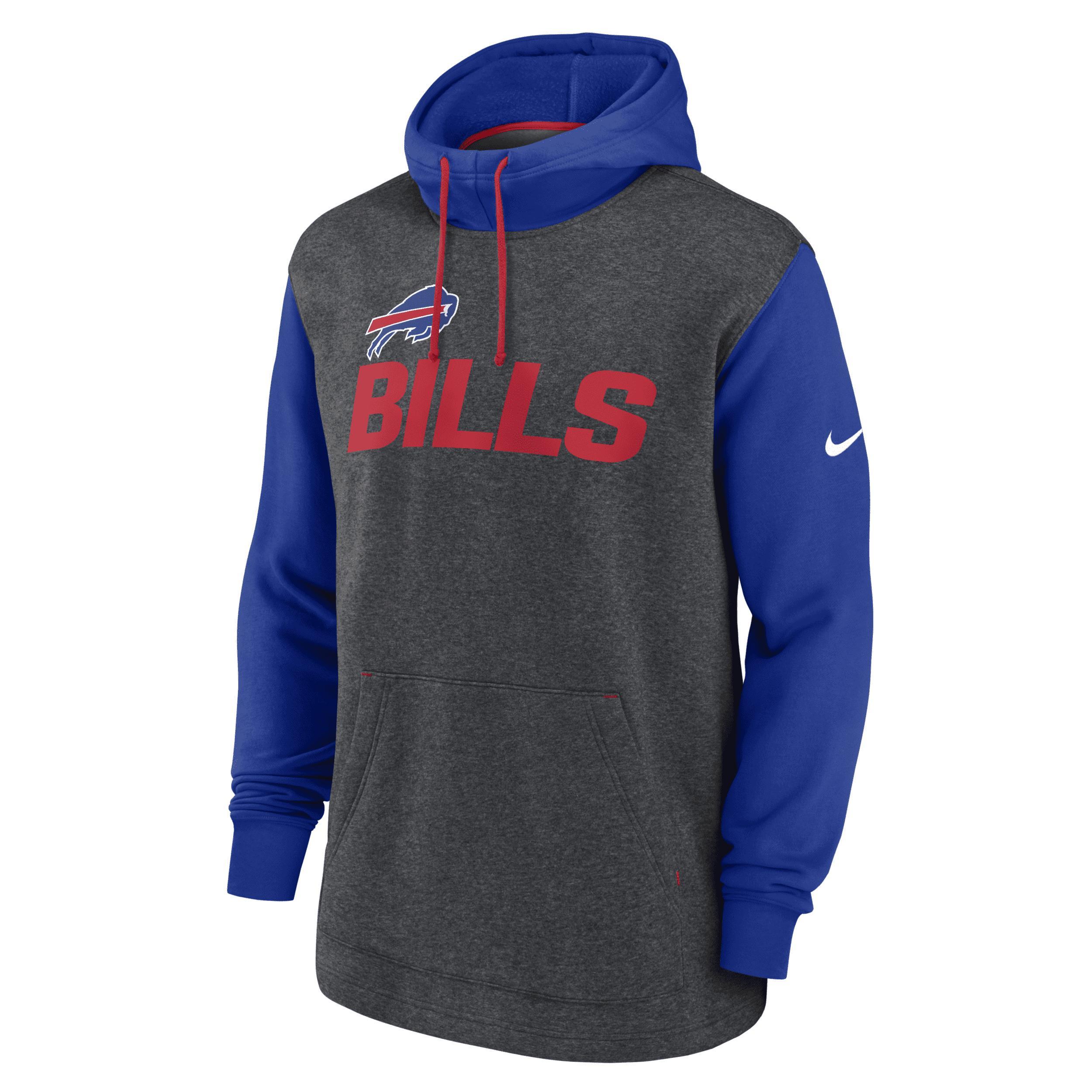 NIKE Men's Heather Charcoal Los Angeles Rams Fan Gear Wordmark Performance Pullover Hoodie In Heathered Charcoal,royal Product Image
