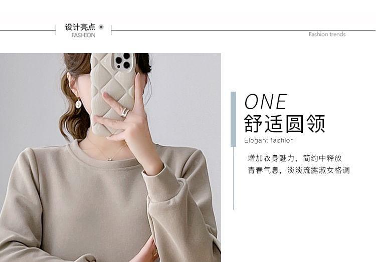 Maternity Round Neck Plain Sweatshirt Product Image