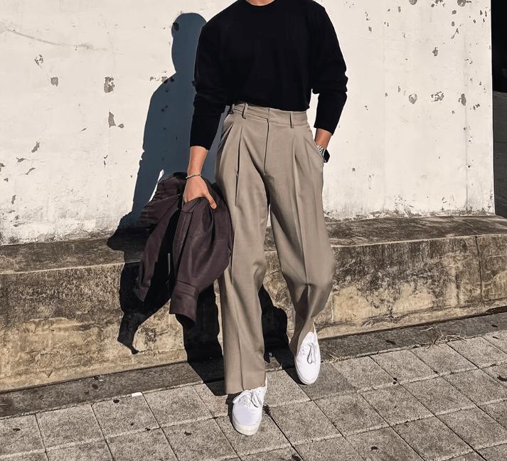 RT No. 10906 FOLDED STRAIGHT PANTS Product Image