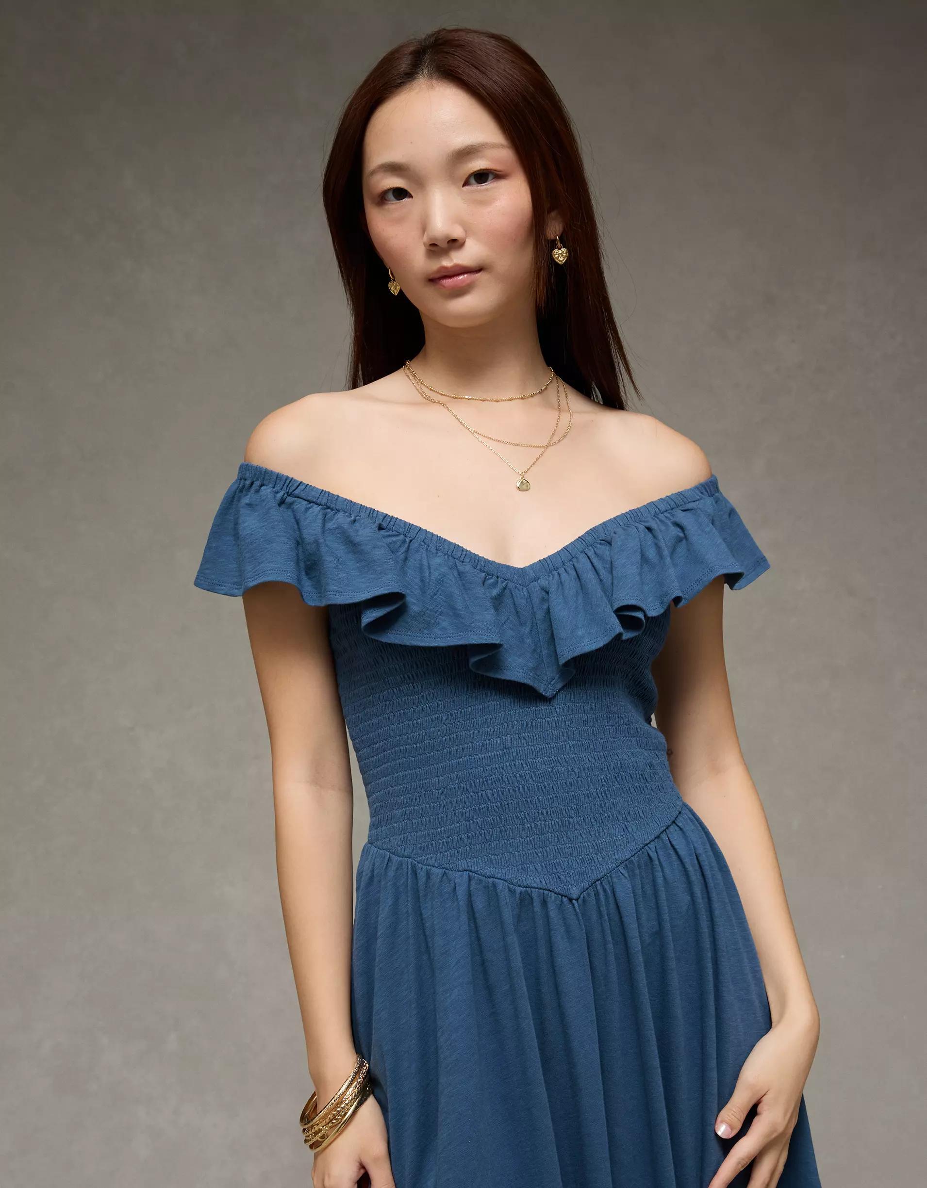 AE Sunchaser Knit Drop Waist Midi Dress Product Image