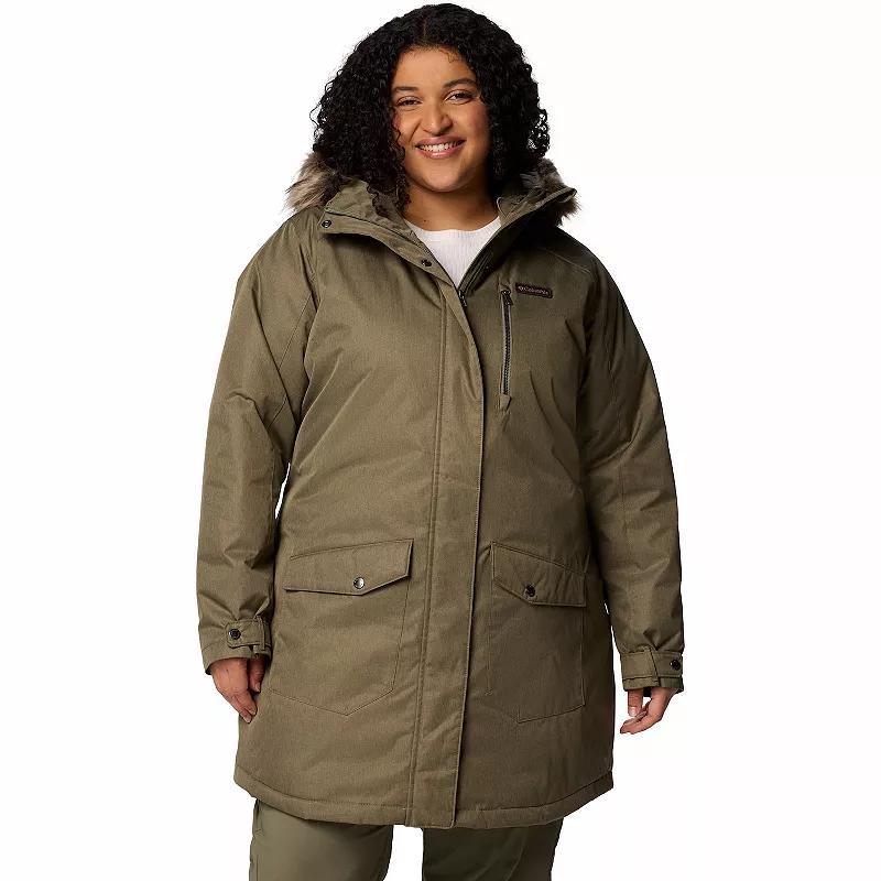 Plus Size Columbia Suttle Mountain Faux Fur Insulated Jacket, Women's, Size: 2XL, Old Stone Green Product Image