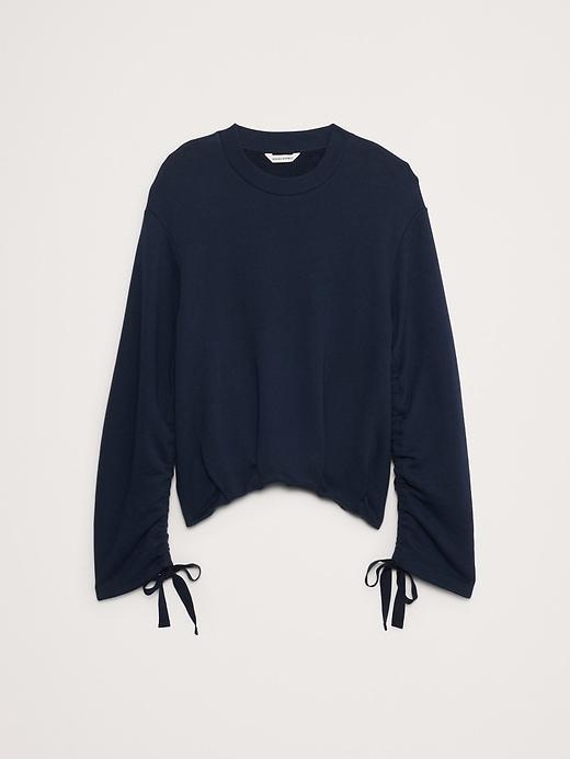Cinch-Sleeve Sweatshirt Top Product Image