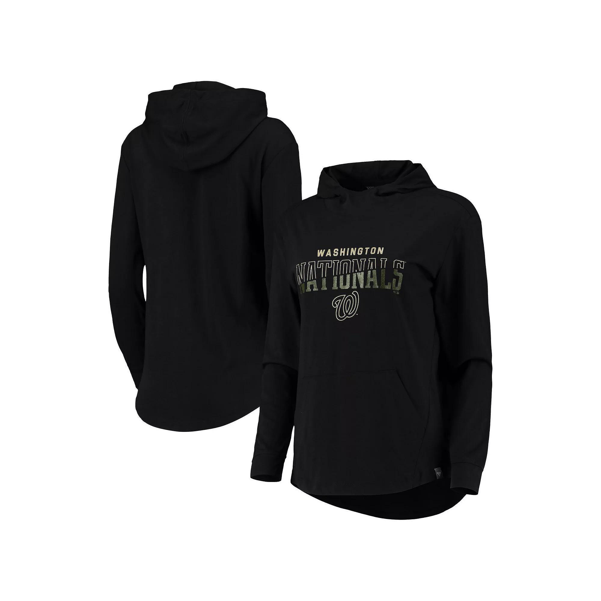 Women's Levelwear Black Washington Nationals Vivid Scuba Neck Pullover Hoodie, Size: XL Product Image