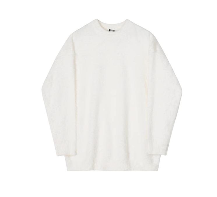 RT No. 10339 MOHAIR KNITTED ROUND NECK SWEATER Product Image