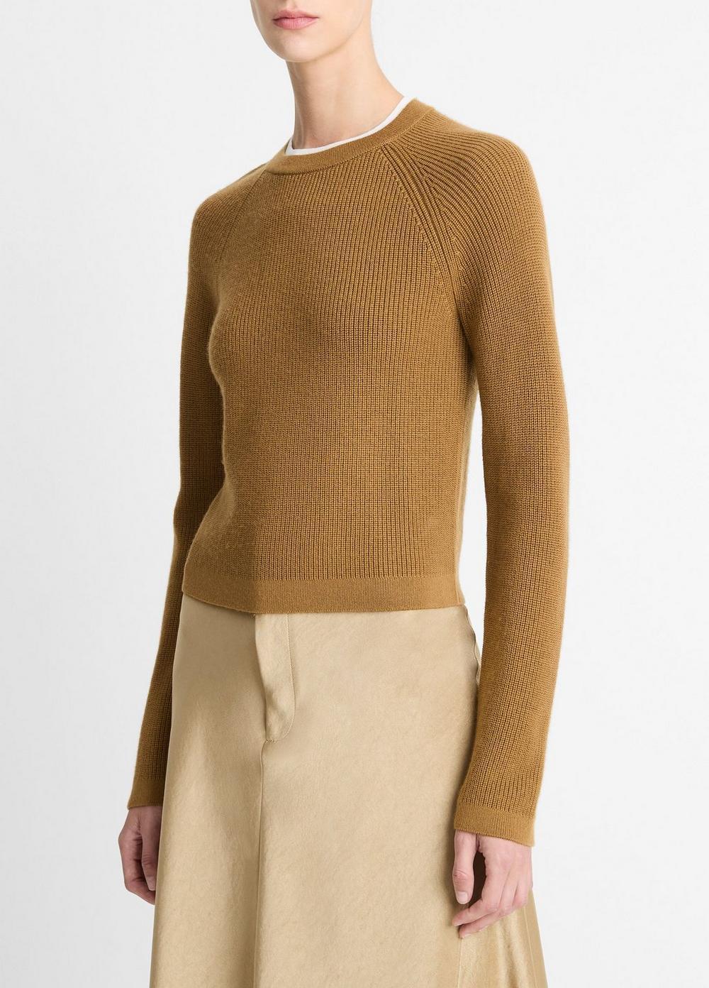 Womens Wool-Cashmere Double-Neck Sweater, Coastal Blue/off White, Size L Vince Product Image