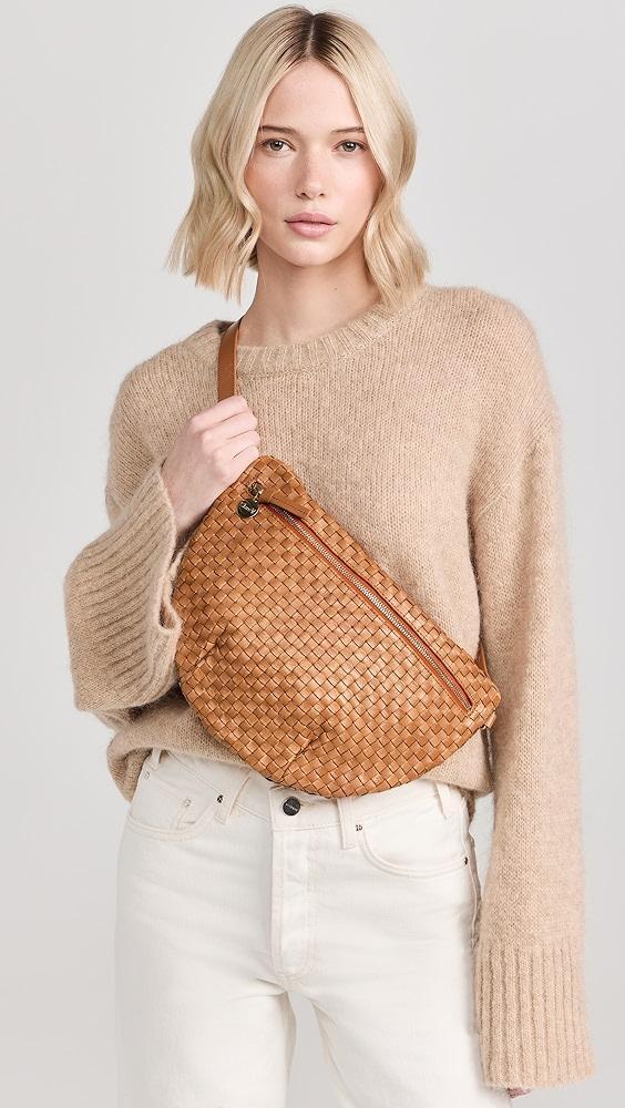 Clare V. Grande Belt Bag Natural Woven Checker One Size Product Image