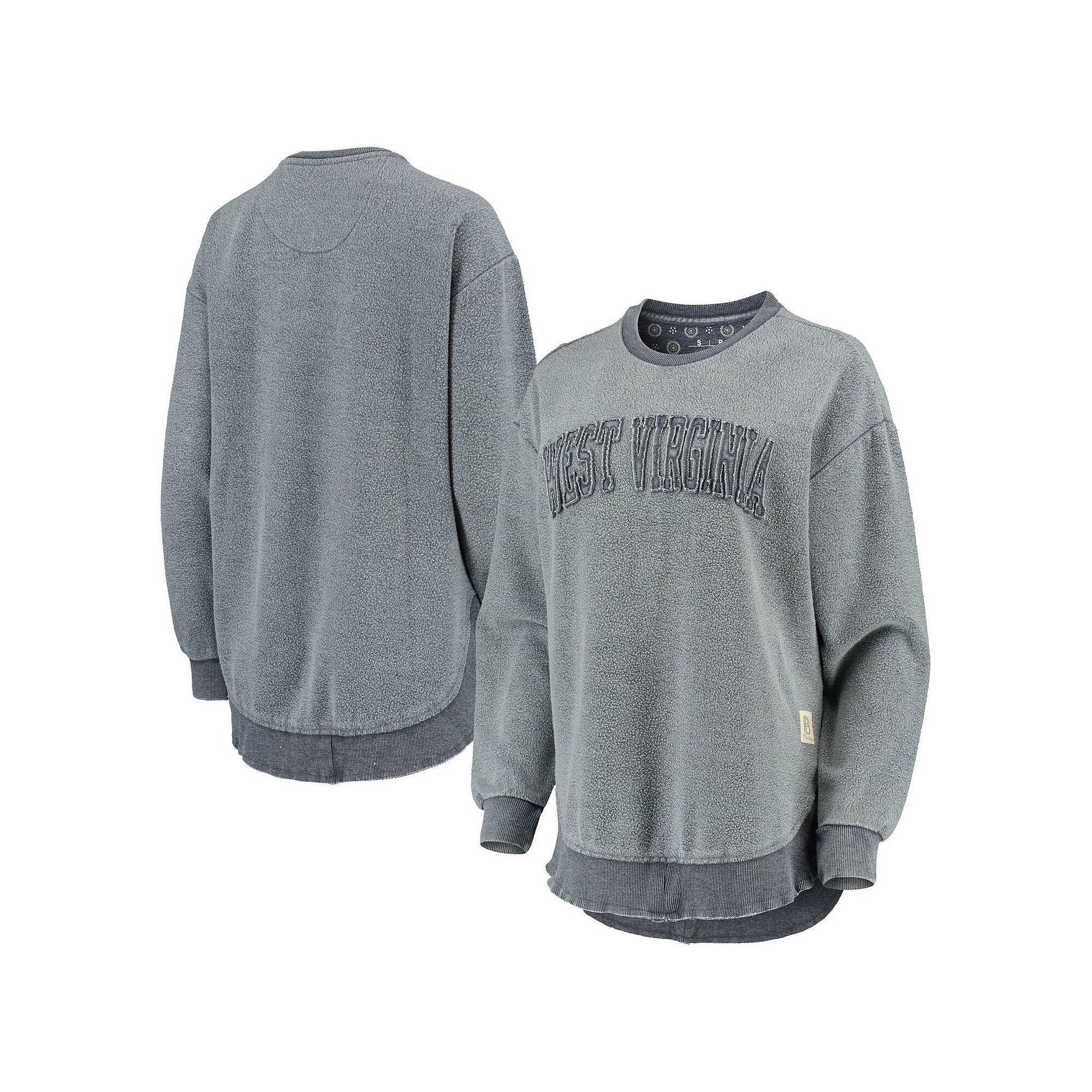 Women's Pressbox Navy West Virginia Mountaineers Ponchoville Pullover Sweatshirt, Size: Medium, Blue Product Image