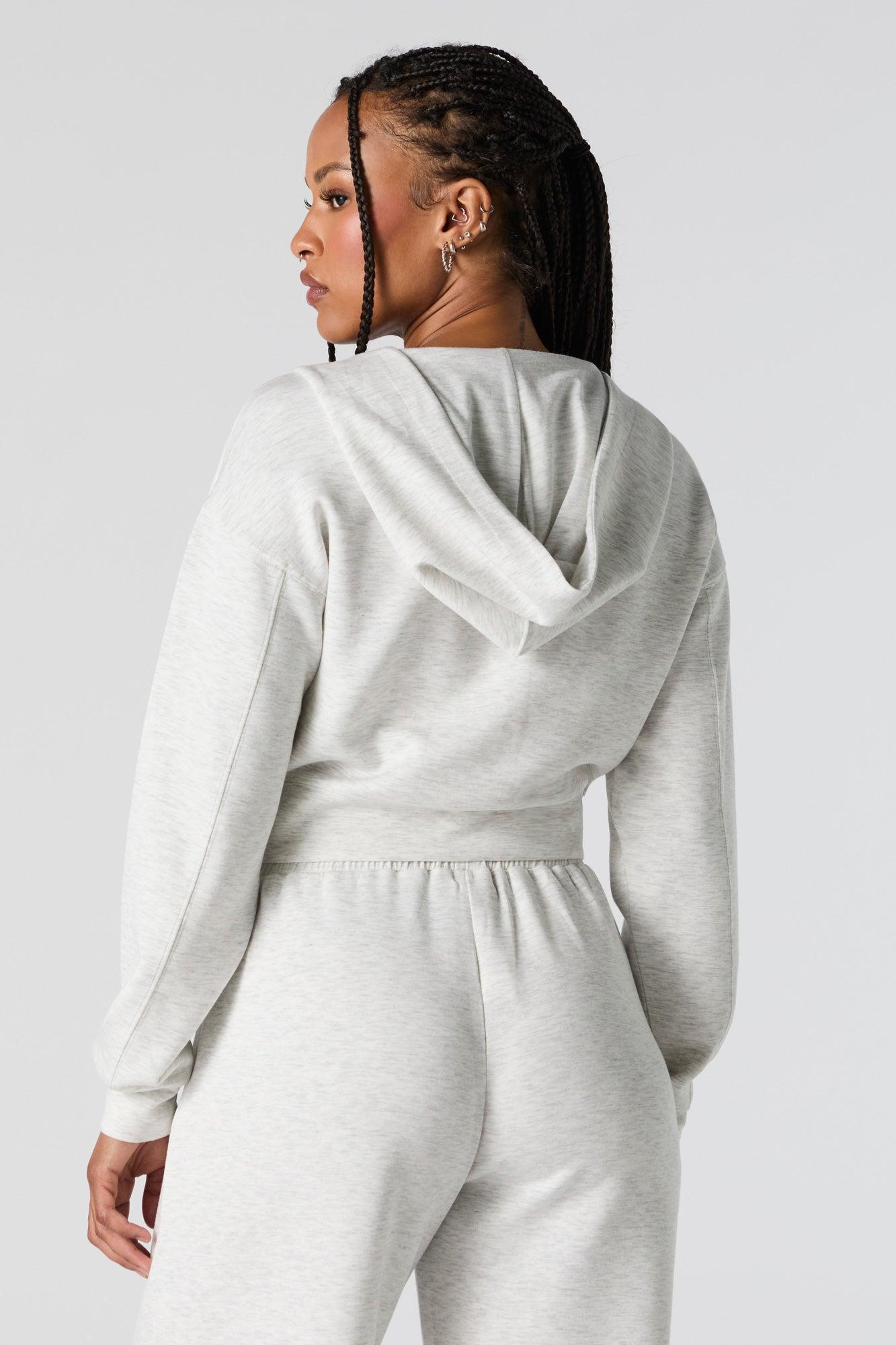 Active Zip-Up Cropped Fleece Hoodie Female Product Image