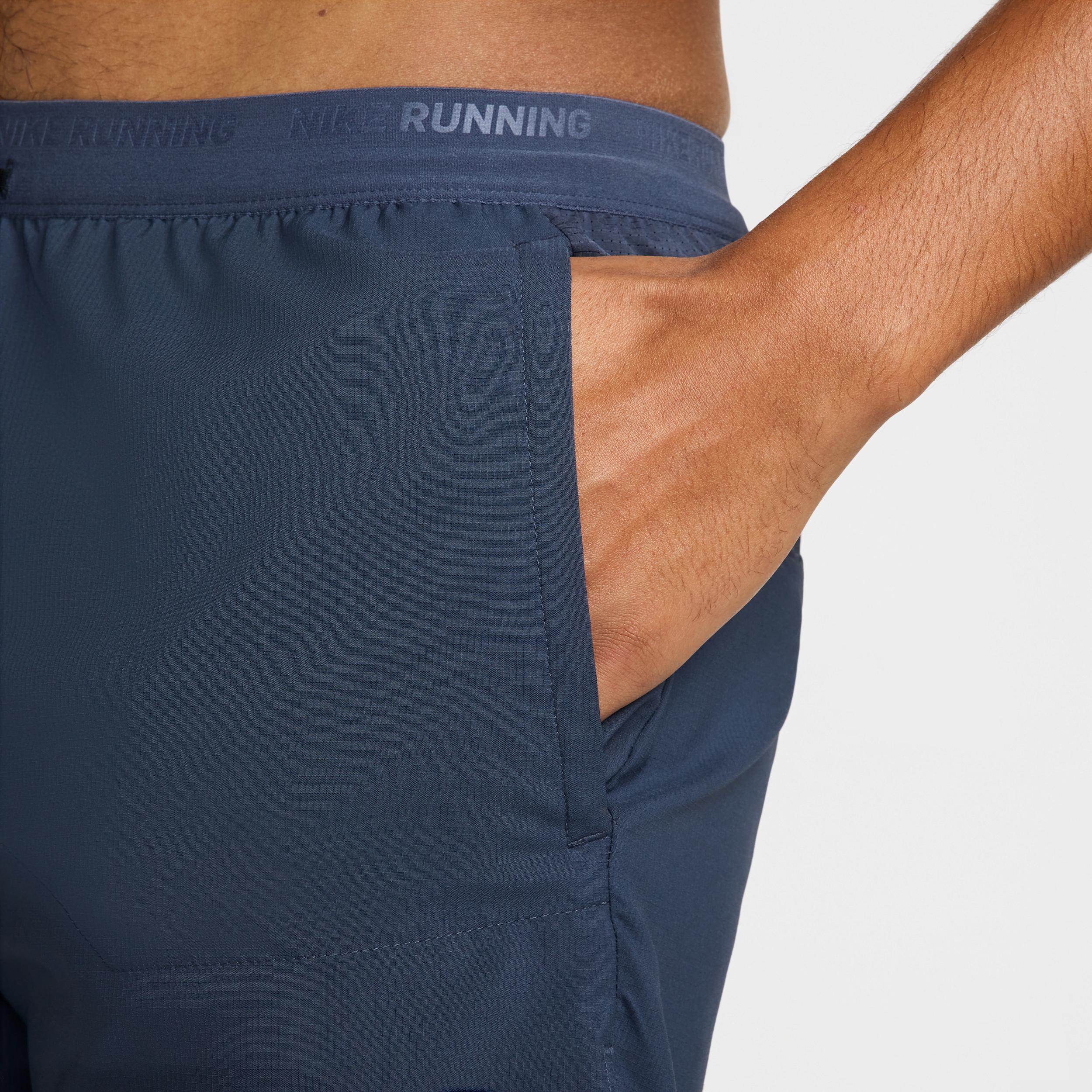 Nike Mens Dri-FIT Stride 2-in-1 5 Running Shorts in THUNBL/THUNBL/BLACK Product Image