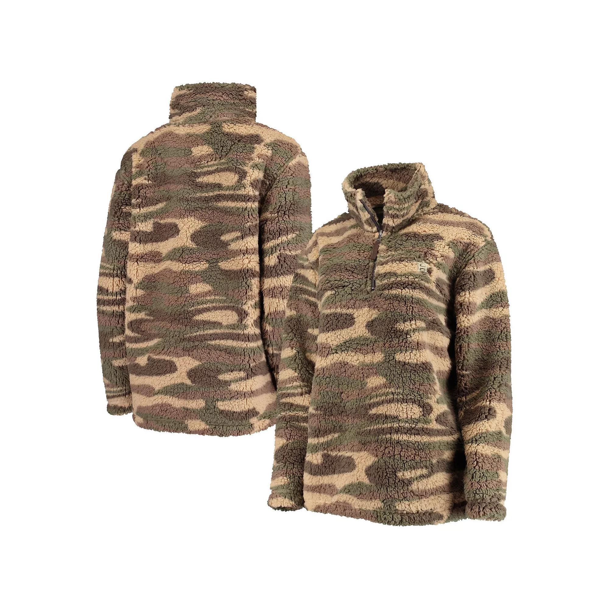 Women's G-III 4Her by Carl Banks Camo Houston Astros Sherpa Quarter-Zip Jacket, Size: Medium, Green Product Image