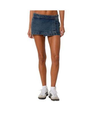 Edikted Womens Asymmetric Denim Wrap Skort Product Image