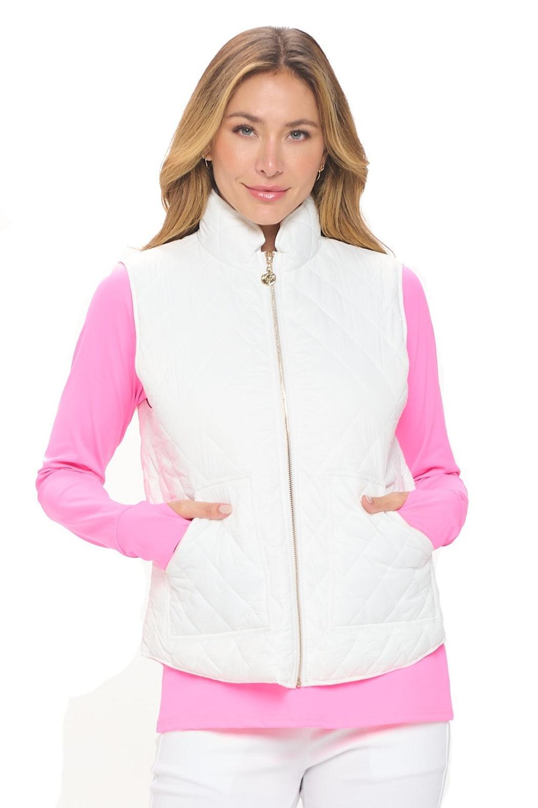 White Puffer Vest Product Image