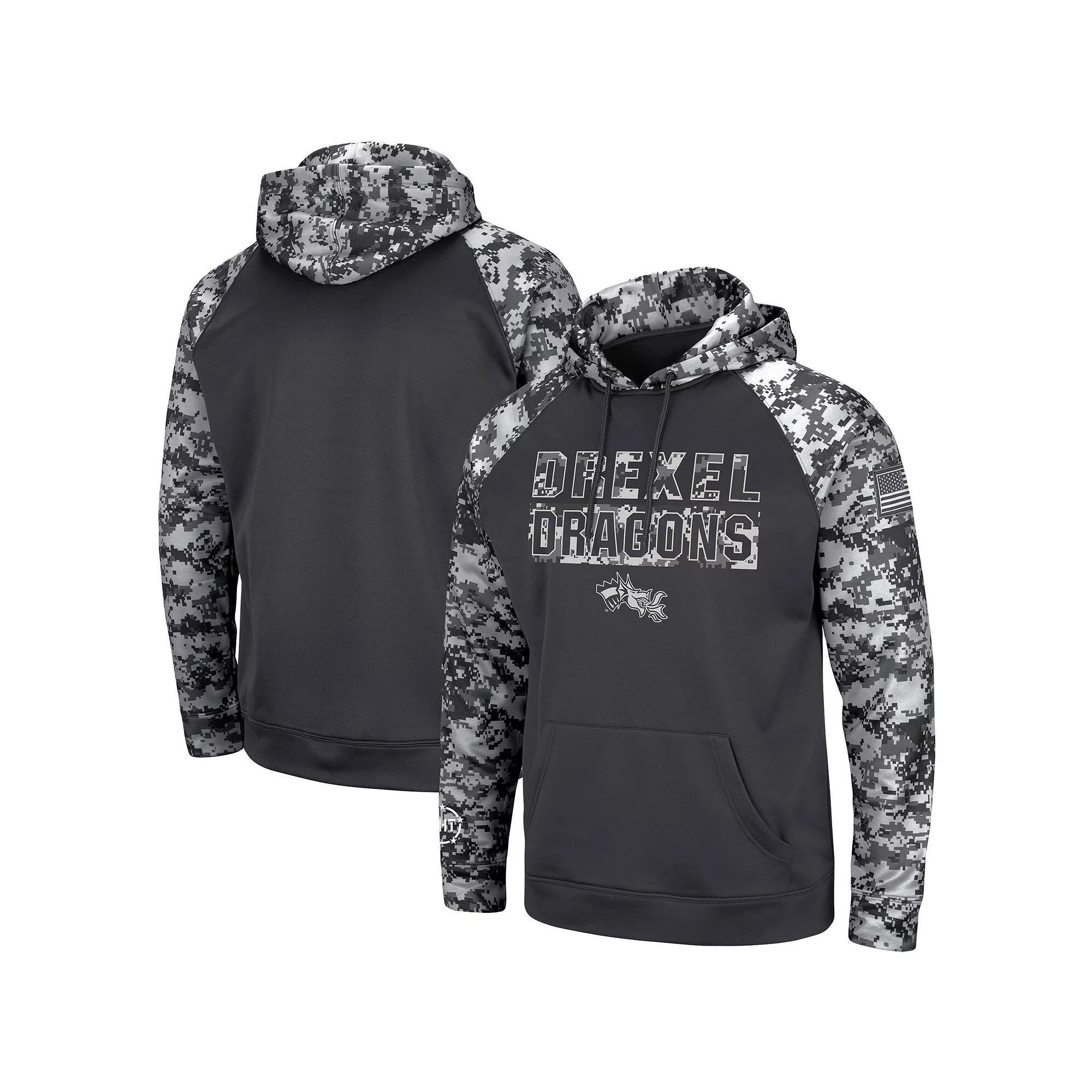 Men's Colosseum Charcoal Drexel Dragons OHT Military Appreciation Digital Camo Pullover Hoodie, Size: 2XL, Nc2 Charco Product Image