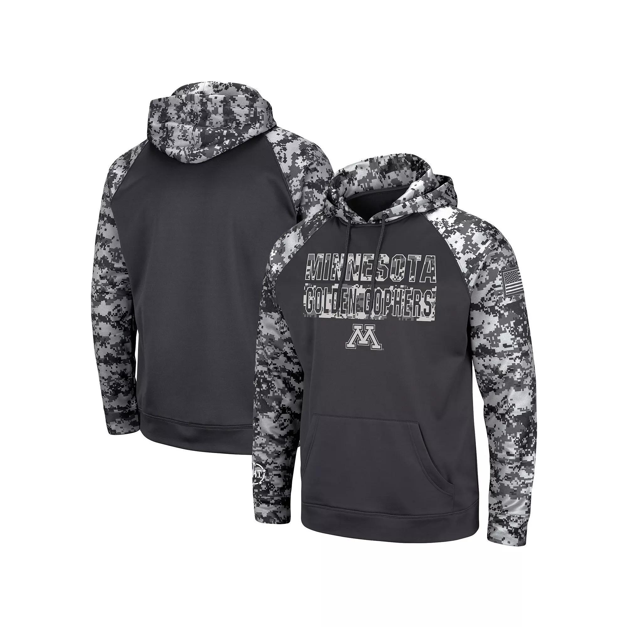 Mens Colosseum Charcoal Cal Bears OHT Military Appreciation Digital Camo Pullover Hoodie Product Image