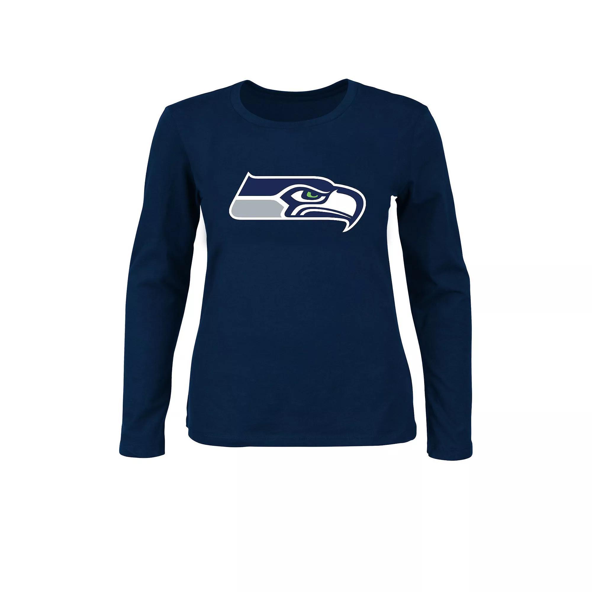 Women's Fanatics College Navy Seattle Seahawks Plus Size Long Sleeve T-Shirt, Size: 3XL, Team Product Image