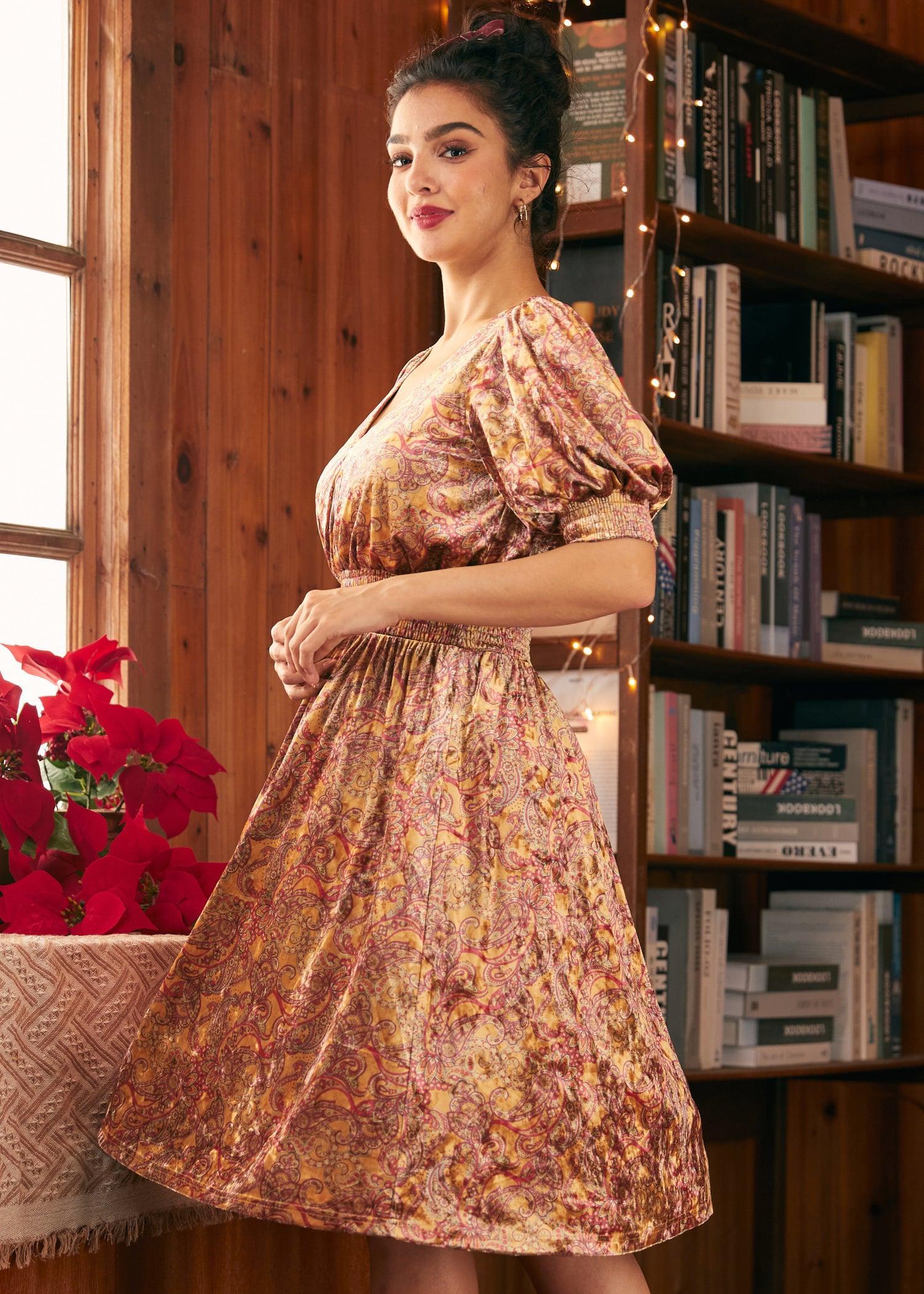 Bohemian Rhapsody Balloon Sleeve Dress Product Image