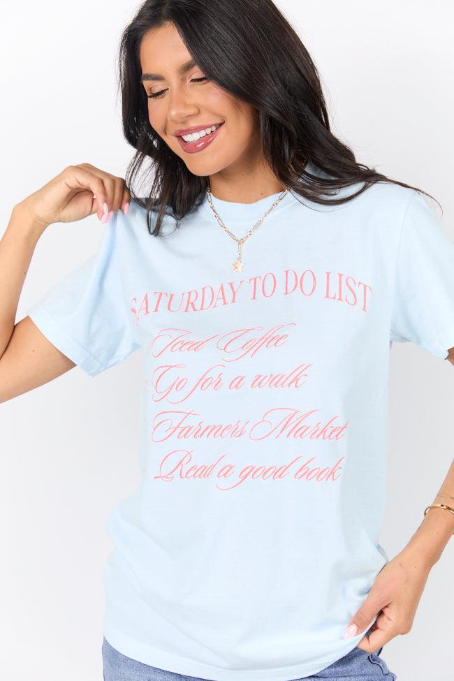 Saturday To Do List Light Blue Comfort Colors Graphic Tee Product Image