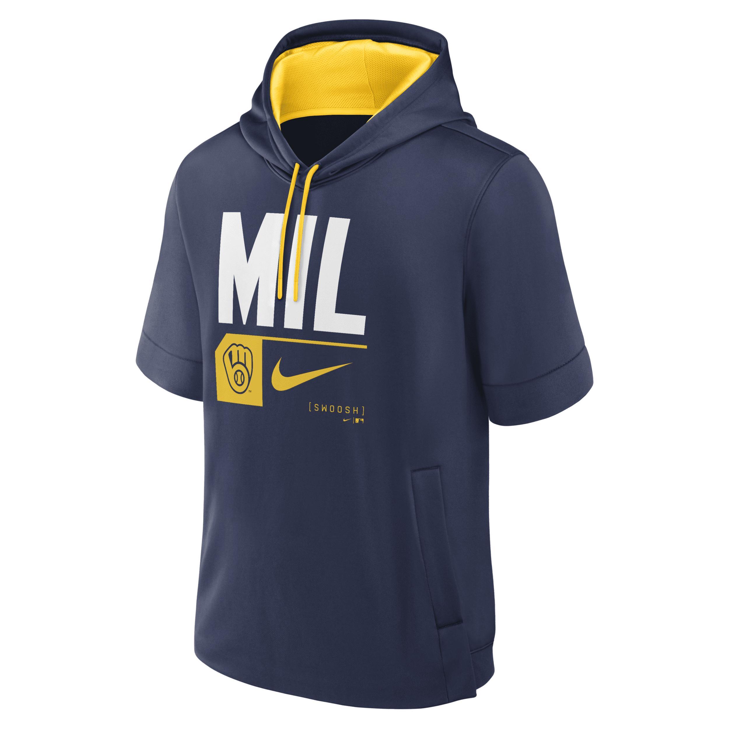 Men's Nike Royal Toronto Blue Jays Tri Code Lockup Short Sleeve Pullover Hoodie, Size: 2XL, Jay Blue Product Image