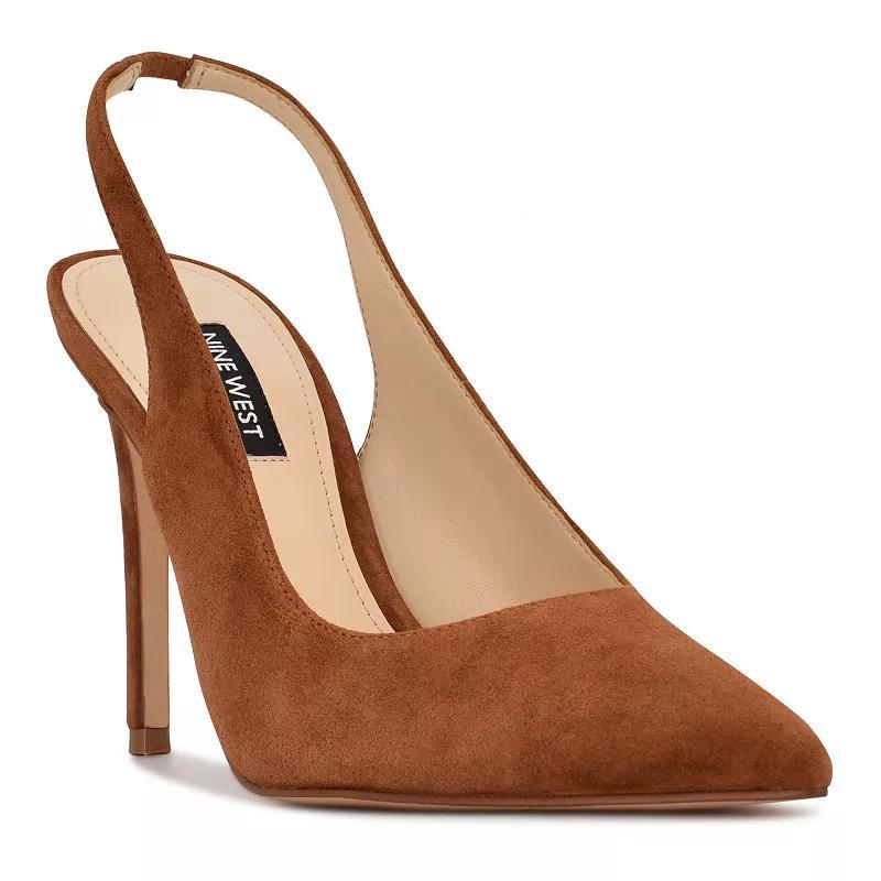 Nine West Feather Women's Sling Back Pumps, Size: 8.5, Black Mesh Product Image