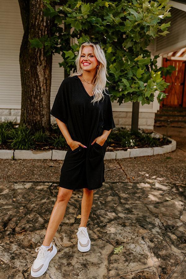 Calm And Centered Shift Dress In Black Product Image