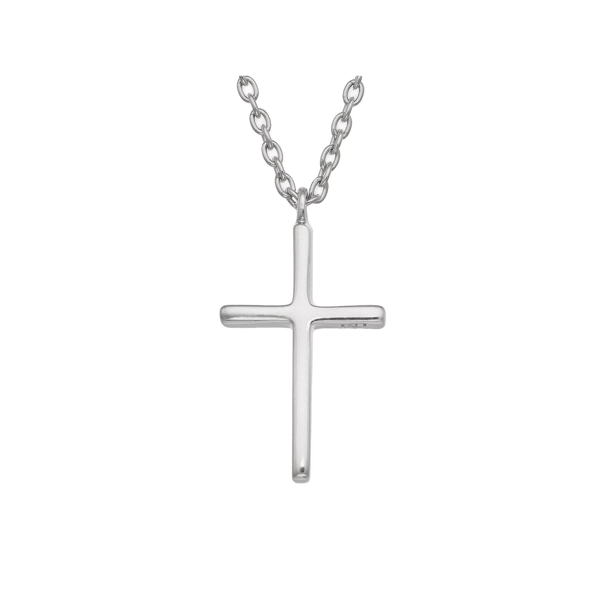 High Polish Cross Pendant In Sterling Silver Product Image