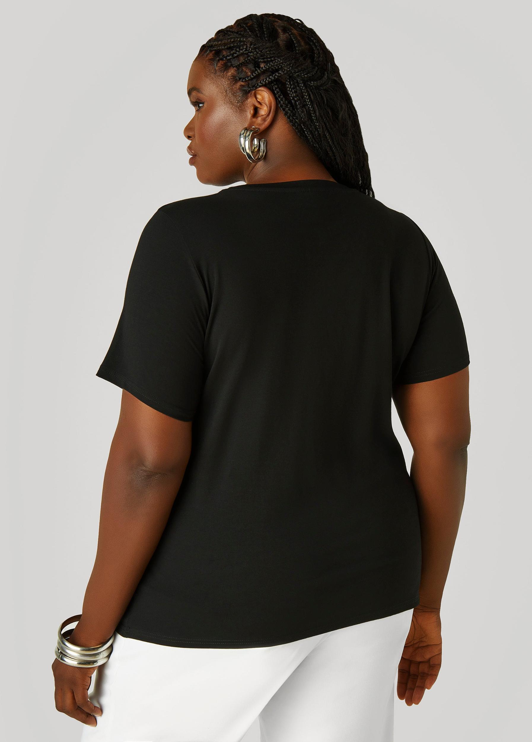 Faux Pearl And Crystal Jersey Tee Product Image