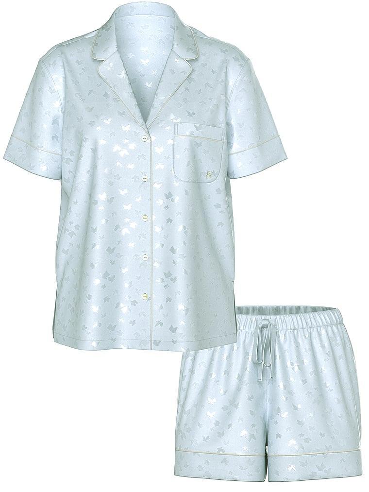 Glazed Satin Long Pajama Set Product Image
