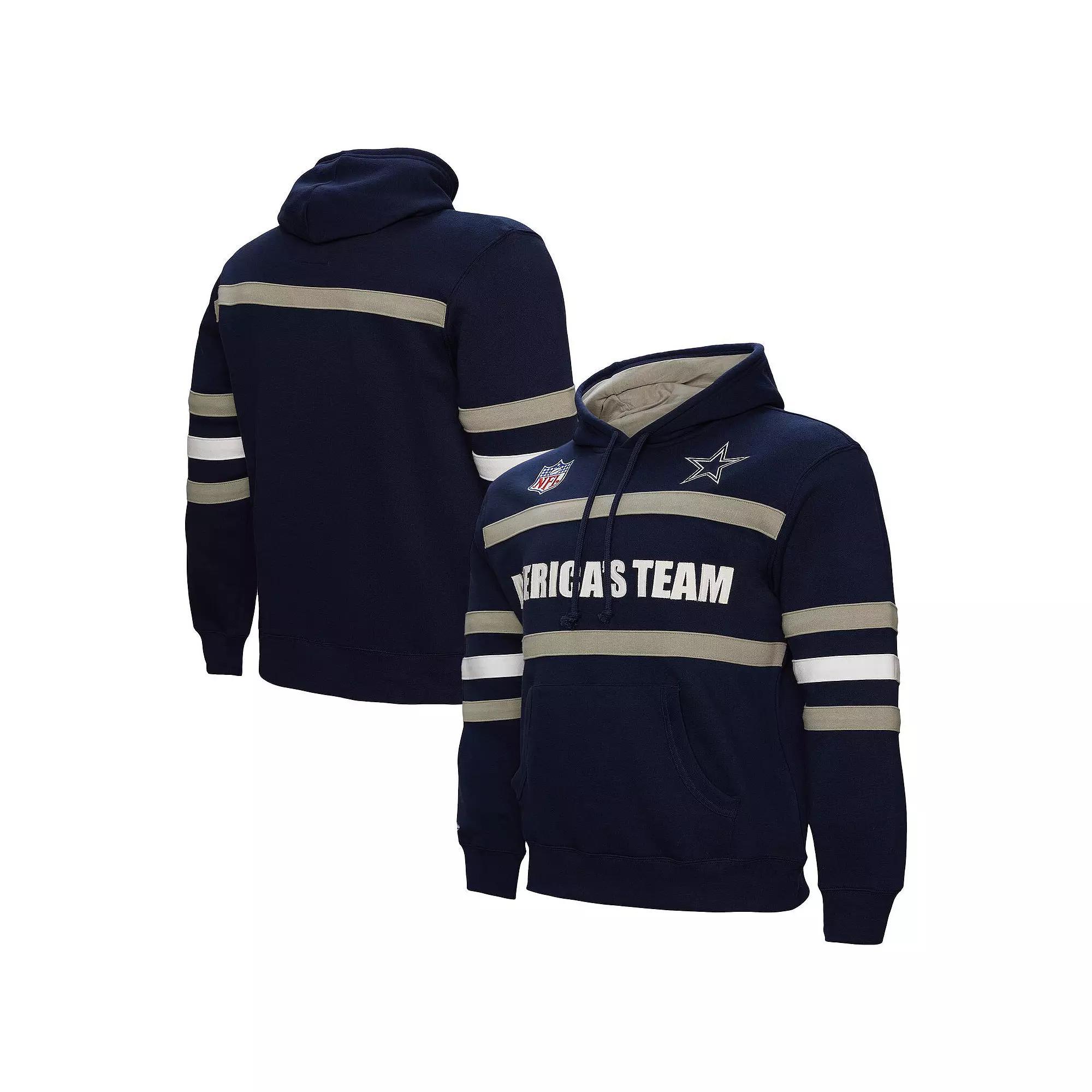 Men's Mitchell & Ness  Navy Dallas Cowboys America's Team Head Coach Pullover Hoodie, Size: 3XL, Blue Product Image