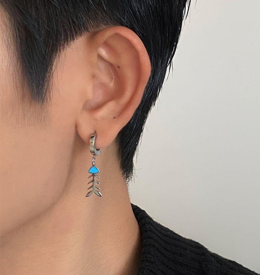 Fishbone Alloy Drop Earring Product Image