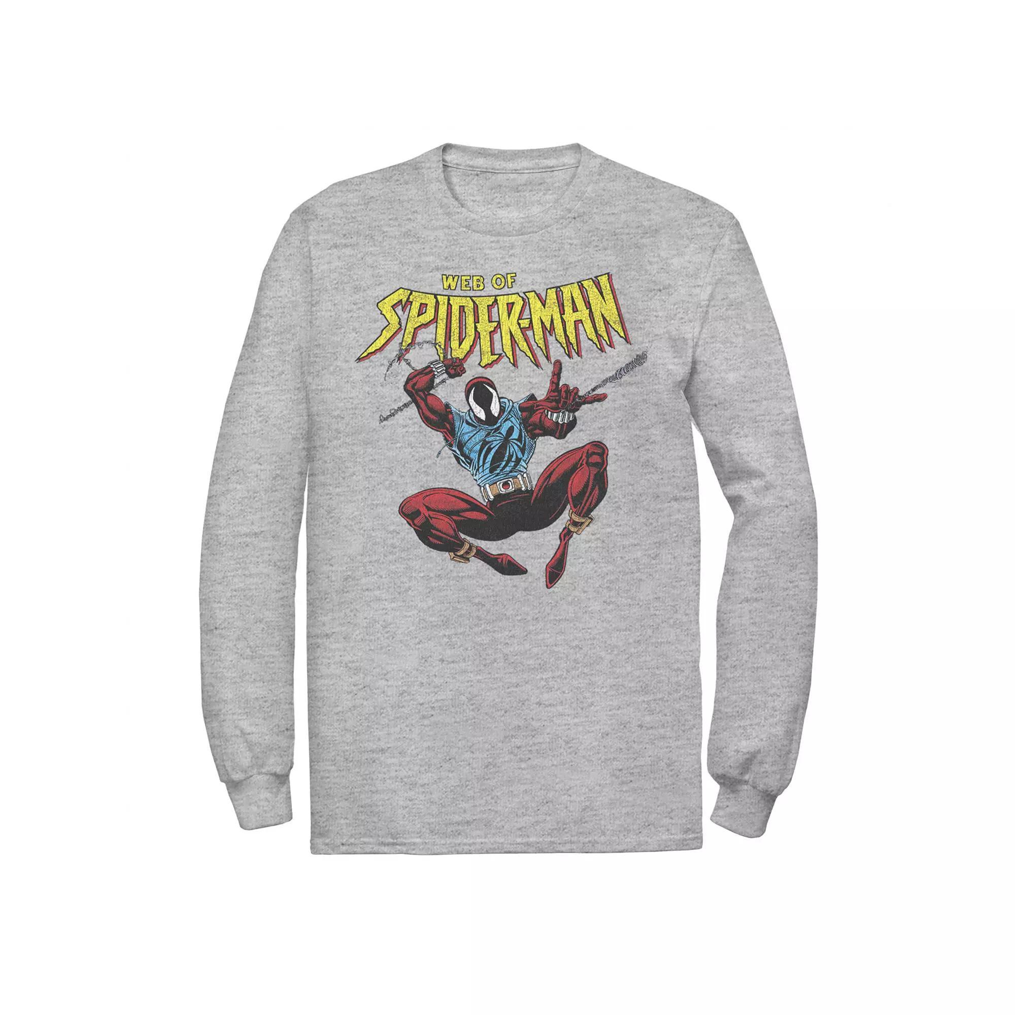 Men's Marvel Spider-Man "Web Of Spider-Man" Graphic Tee, Size: Medium, Athletic Grey Product Image