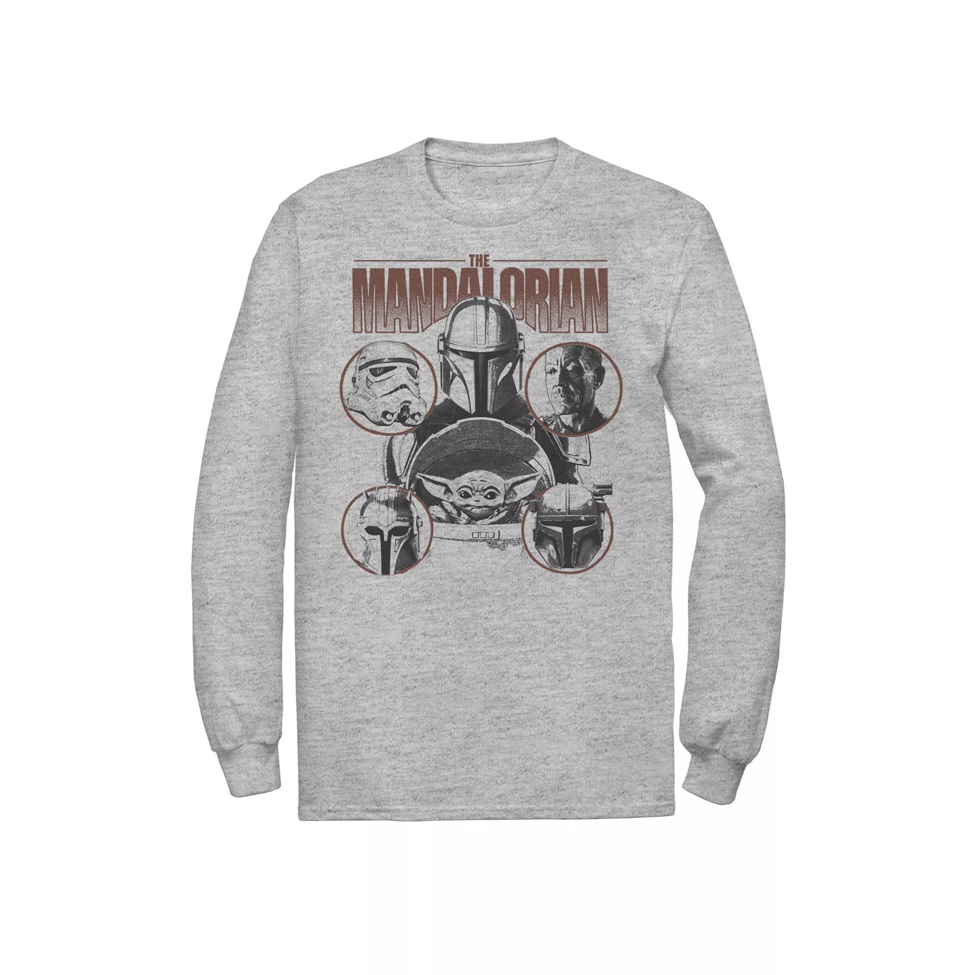 Men's Star Wars The Mandalorian Greyscale Ally Portrait Panels Tee, Size: XL, Athletic Grey Product Image