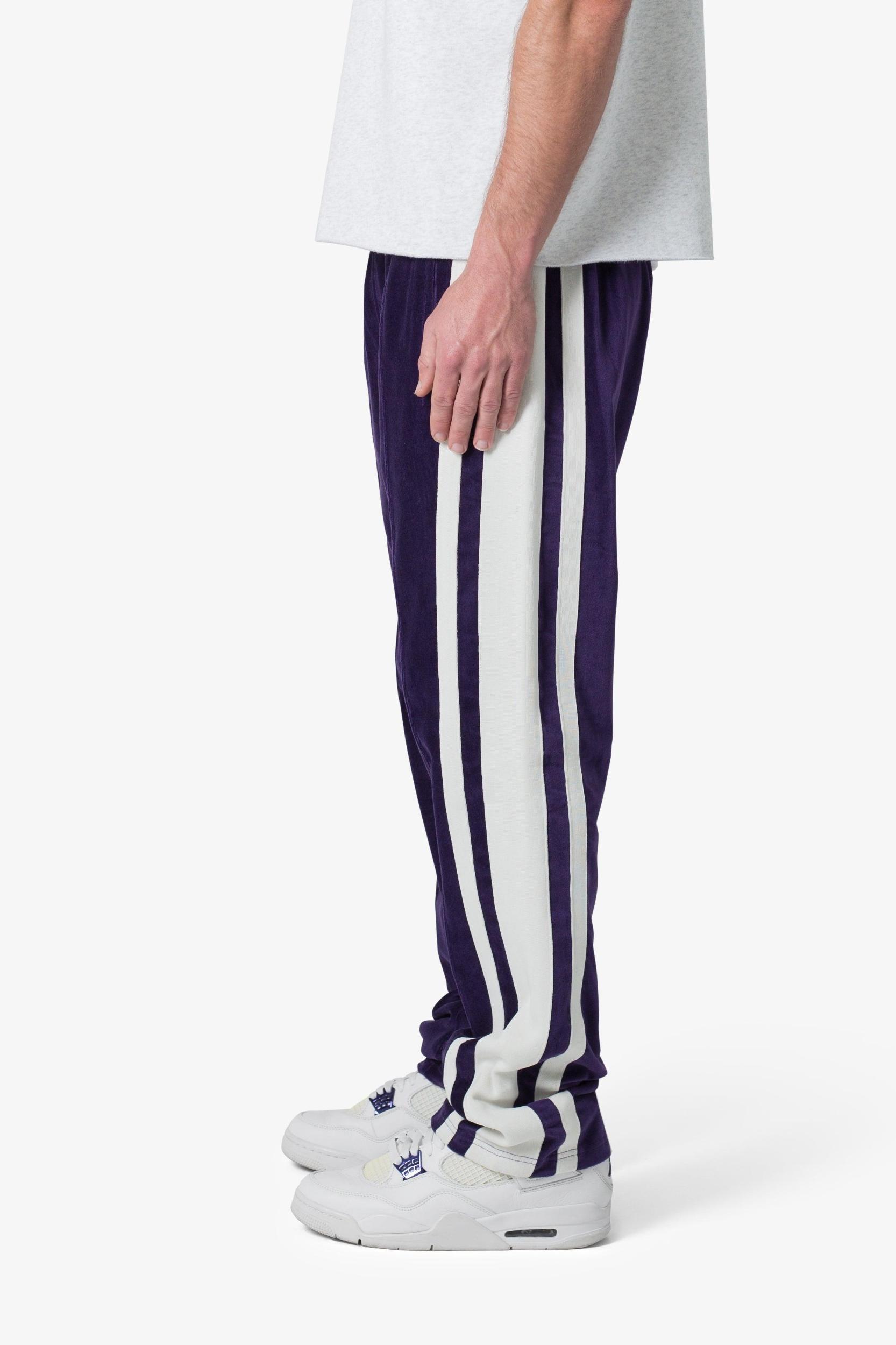 Baggy Velour Track Pants - Purple Product Image