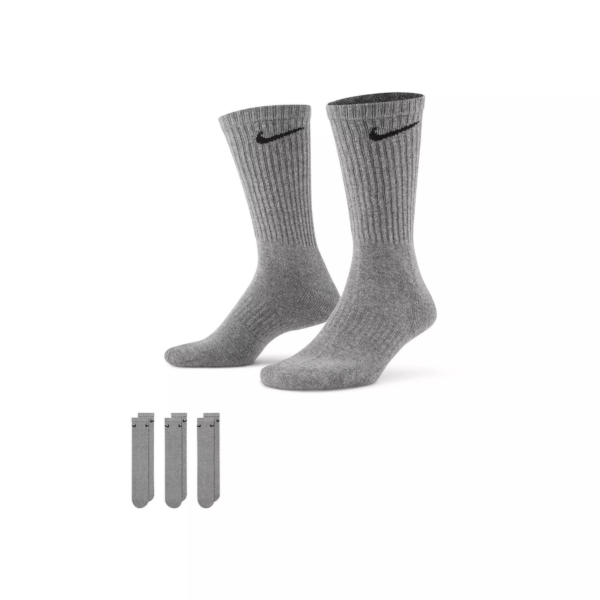 Men's Nike 3-pack Everyday Cushion Crew Training Socks, Size: 8-12, Grey Product Image