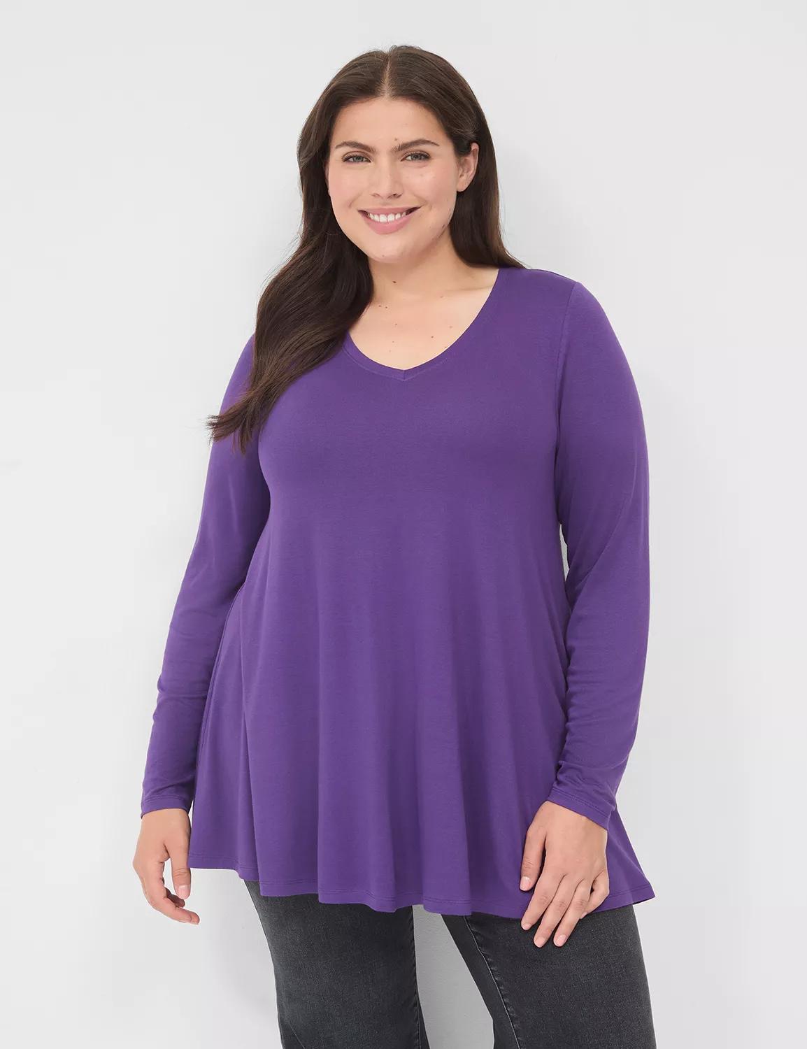 Swing Long-Sleeve V-Neck Tee Product Image
